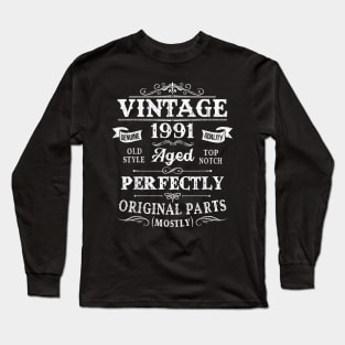 Vintage 1991 29th Birthday Gift 29 Years Old Long Sleeve T-Shirt